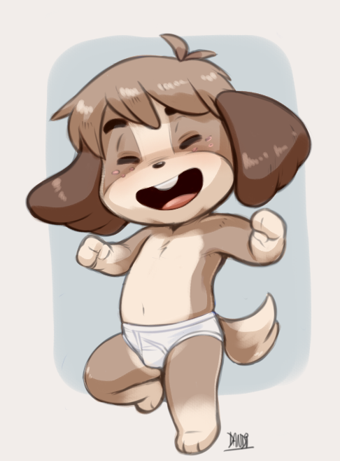 1boy 2021 animal_crossing briefs canid canine canis closed_eyes clothing color dandi digby_(animal_crossing) digital_media_(artwork) dog_boy fur furry furry_only male male_only nintendo tagme tail underwear