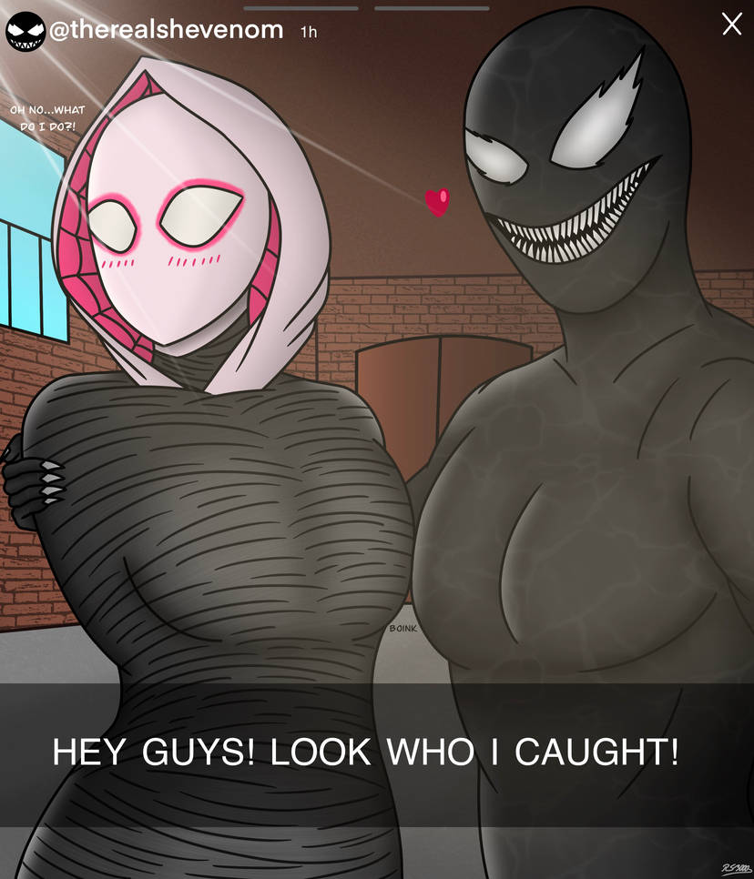 abducted background color colored female female_focus female_only girl gwen_stacy kidnapped marvel marvel_cinematic_universe owo smooth_skin spider-gwen spider-man:_into_the_spider-verse spider-man_(series) superheroine uwu venom venom_(marvel) women