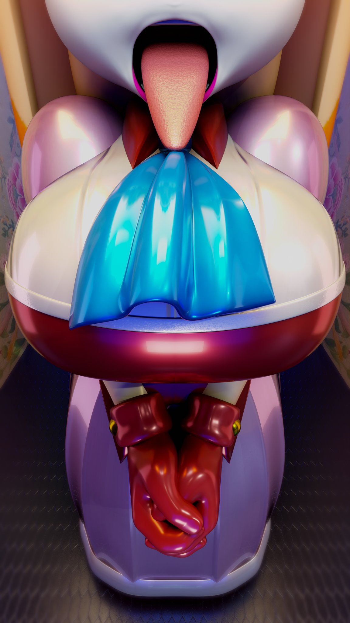 3d 3d_(artwork) big_breasts breasts bunny bunny_ears huge_breasts large_breasts latex latex_clothing latex_gloves latex_suit lipstick long_tongue palisal pink_lips pink_lipstick rabbit rabbit_ears sonic_(series) sonic_the_hedgehog_(series) tongue tongue_out vanilla_the_rabbit