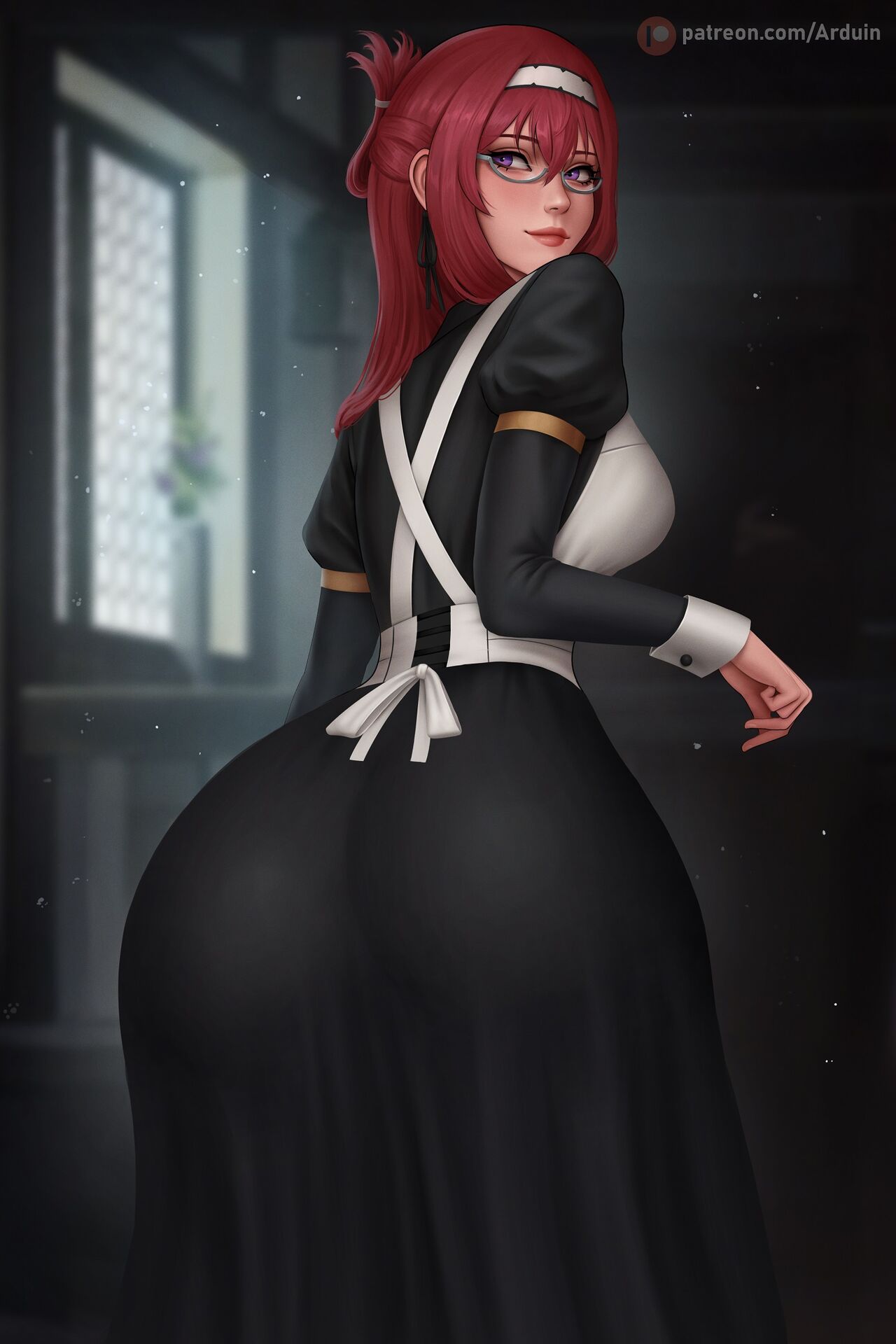 1girls arduina big_breasts breasts huge_breasts large_breasts lillia_greyrat long_hair looking_away mature mature_female megane milf mushoku_tensei mushoku_tensei:_isekai_ittara_honki_dasu solo