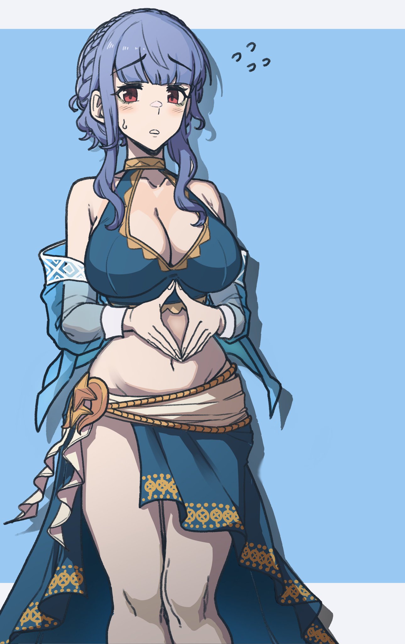 blue_hair fire_emblem fire_emblem:_three_houses fire_emblem_heroes marianne_von_edmund marianne_von_edmund_(summer) powtaytow3333