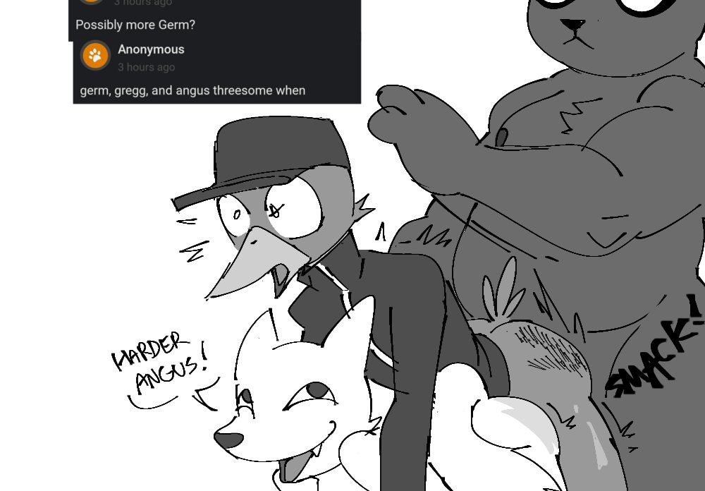 angus_delaney avian bird butt_slap canid canine doggy_style encouragement fox from_behind_position germ_warfare_(nitw) gregg_lee group group_sex male male/male mammal night_in_the_woods pb-art questionable_consent sex slap threesome trio ursid video_games