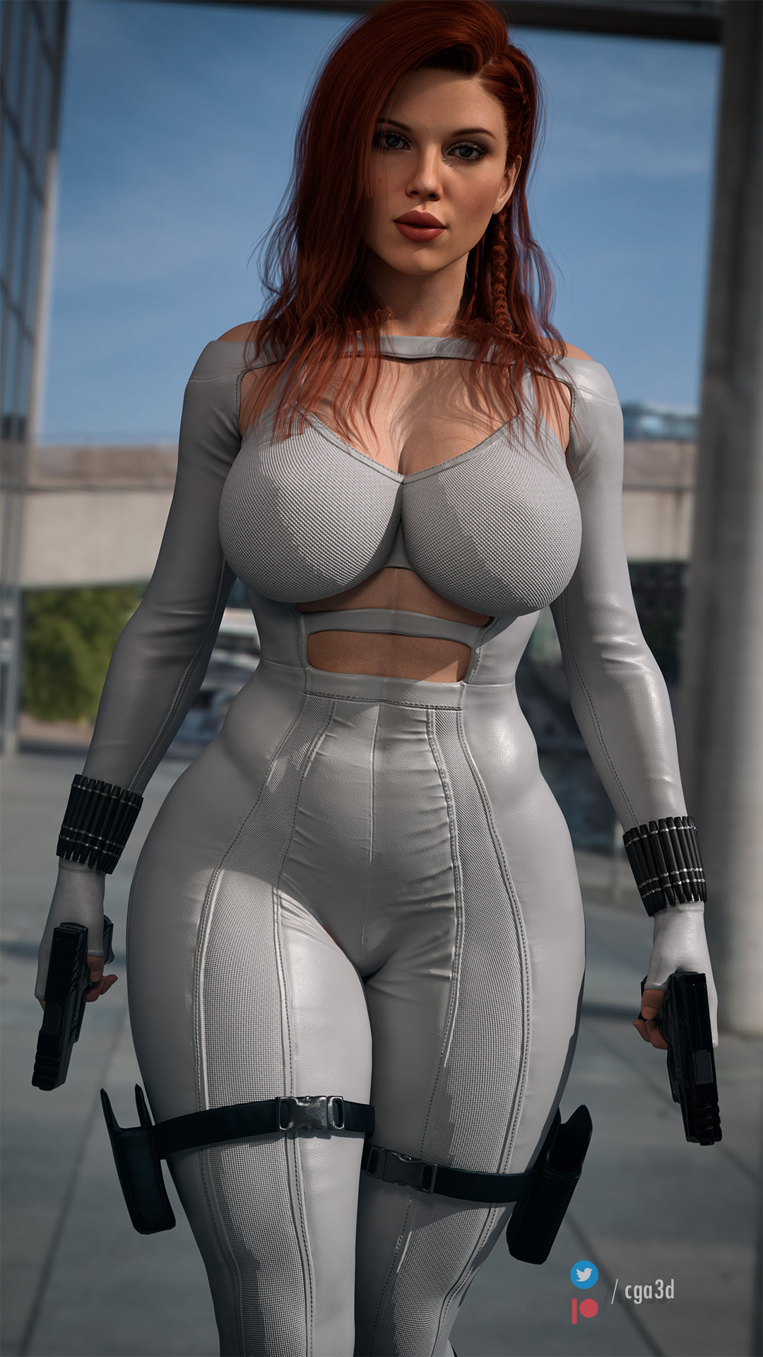 1girls, 3d, 3d (artwork), alternate body type, ass, avengers, big ass, big breasts, big butt, black widow (marvel), bodysuit, breasts, breasts bigger than head, bubble ass, bubble butt, busty, cga3d, cleavage, daz studio, daz3d, dual wielding, erotichris, female, female only, firearm, handgun, hourglass figure, human, human only, large breasts, legwear, light skin, light-skinned female, marvel, marvel cinematic universe, marvel comics, natasha romanoff, pov, red hair, scarlett johansson, seductive, seductive look, sensual, solo, solo female, thick, thick ass, thick thighs, thigh holster, voluptuous, weapon, wide hips, wristwear