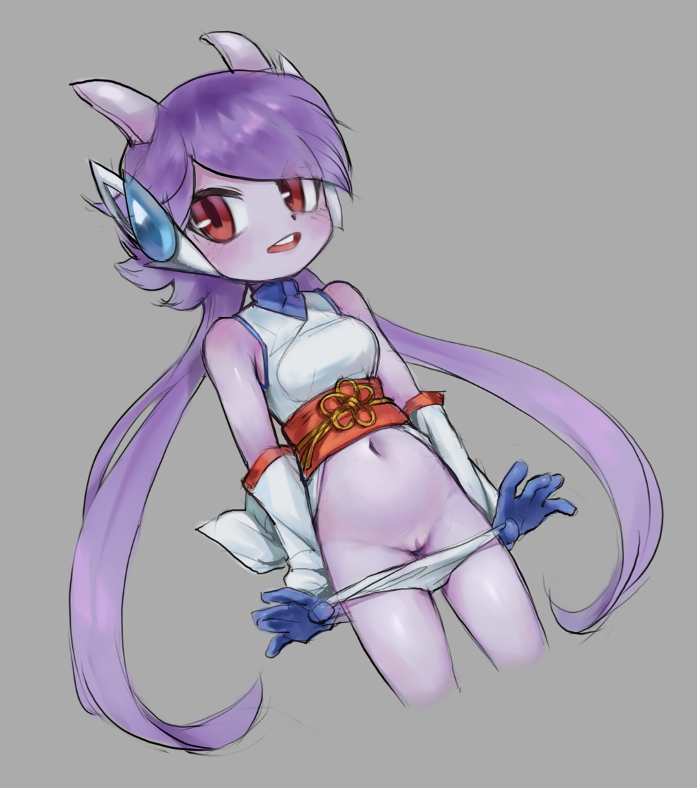 1girls anthro bottomless bottomless_female clothed clothing dragon_girl female freedom_planet genitals japanese_clothes kinshi76 obi panties panties_down partially_clothed pussy sash_lilac sleeveless solo teenage_girl teenager underwear underwear_down video_games wingless_dragon