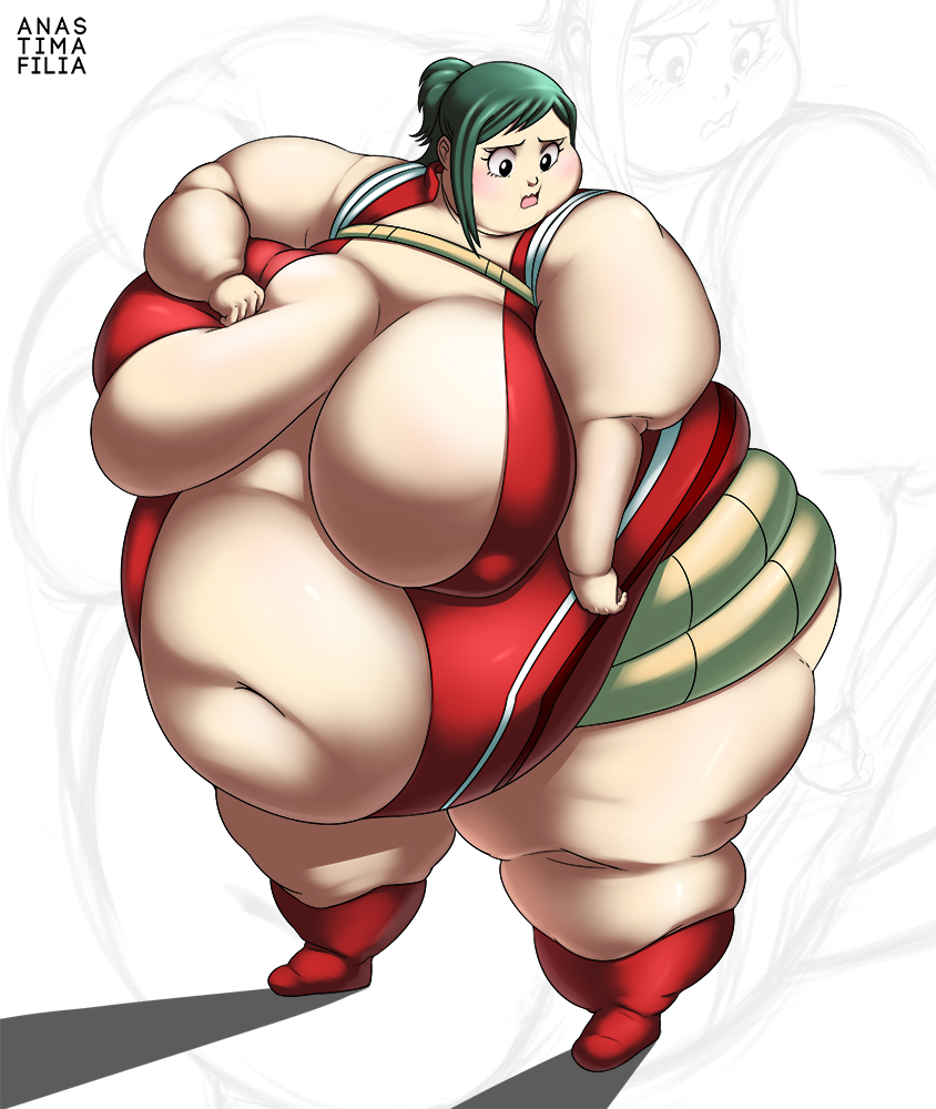 1girls, 2022, anastimafilia, bbw, belly, breasts, fat, female, female focus, gigantic belly, gigantic breasts, green eyes, green hair, hero outfit (mha), hi res, high resolution, highres, hips, huge belly, huge breasts, huge thighs, inko midoriya, looking back, matching hair/eyes, milf, my hero academia, obese, obese female, overweight, overweight female, plump, short hair, solo, solo female, solo focus, ssbbw, thick thighs, thighs, voluptuous, wide hips