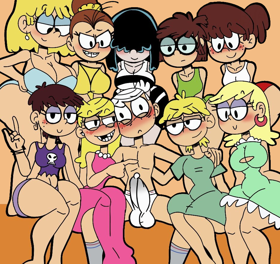 1boy 9girls aged_up alternate_version_available big_ass big_breasts blonde_hair blush boob_window braces brother_and_sister brown_hair bulge bulge_through_clothing cleavage clothed different_breast_sizes erection female furu_flami glasses goth harem huge_ass huge_breasts huge_thighs implied_incest incest incest_harem lana_loud leni_loud lincoln_loud lisa_loud lola_loud lori_loud luan_loud lucy_loud luna_loud lynn_loud male multiple_females multiple_girls nickelodeon no_bra pajamas paramount_pictures revealing_clothes sideass sideboob smile socks sole_male surrounded teasing the_loud_house thick_thighs underwear white_hair