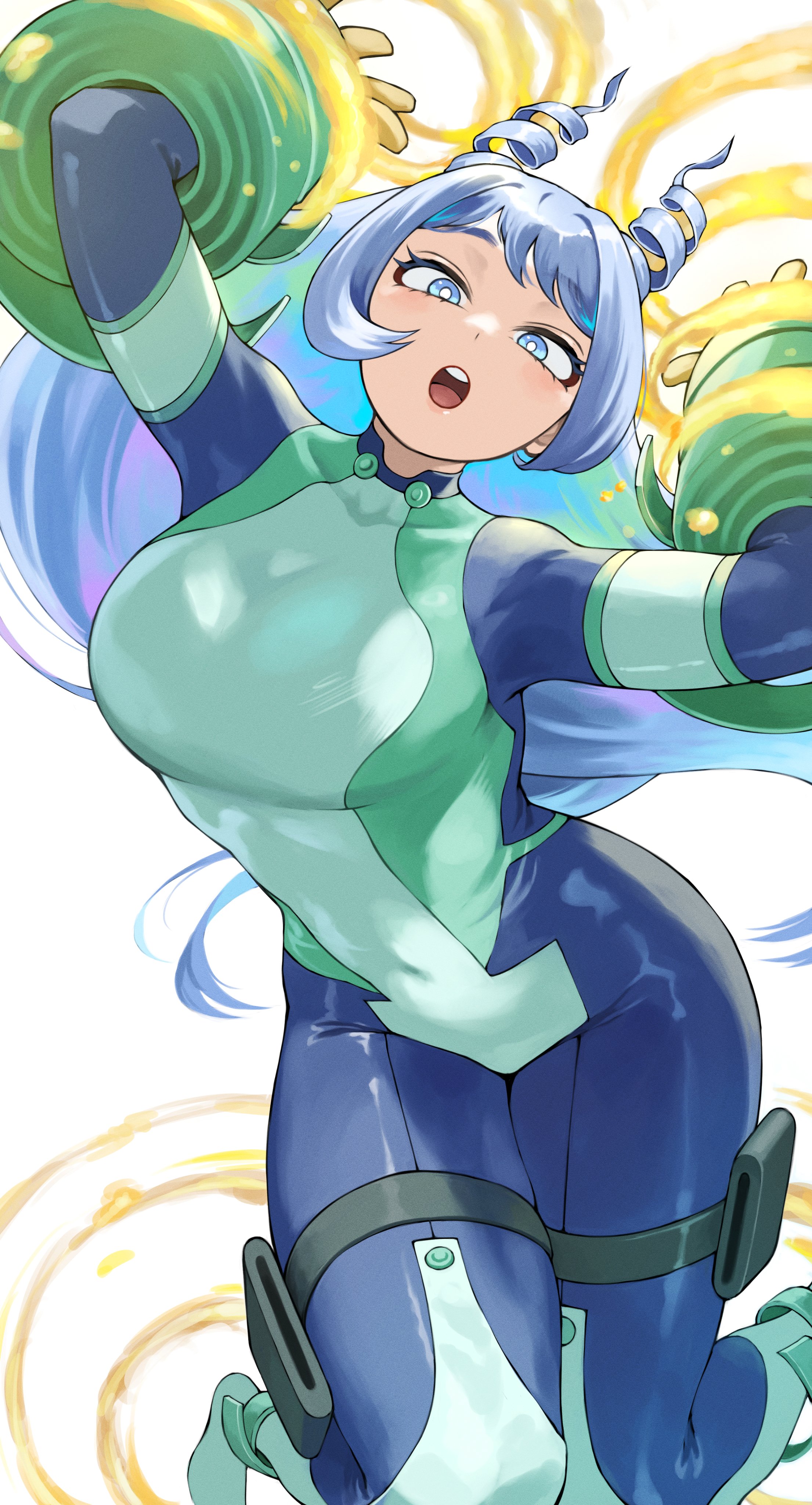 :o, 1girls, 2024, absurd res, action pose, arms up, ass, bangs, belly button, belly button visible through clothing, big ass, big breasts, blue eyes, blue hair, blue-haired female, bodysuit, boku no hero academia, breasts, busty, clothed, clothed female, clothes, clothing, curvaceous, curvy, eyelashes, female, fengling (furin-jp), floating, flying, footwear, front view, full body, furin0241, gloves, hair, handwear, hero outfit (mha), hi res, human, human female, knees together feet apart, large ass, large breasts, legs together, light skin, light-skinned female, long hair, looking at viewer, my hero academia, navel, navel visible through clothes, nejire hado, open mouth, pose, posing, skin tight, slim waist, solo, stomach, superheroine, thick thighs, thighs, very long hair, voluptuous, wide hips