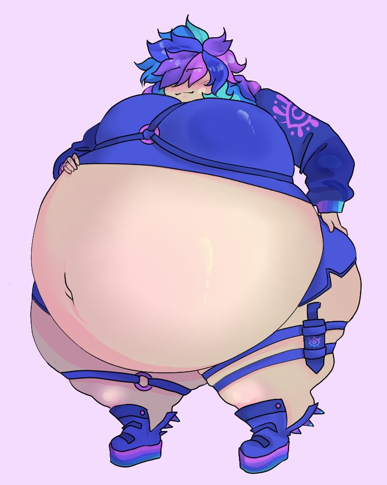 1boy balloon_inflation belly_inflation hair_covering_eyes huge_belly inflation oc original_character panopticon_(princeocherries) princeocherries puffytwink thighs