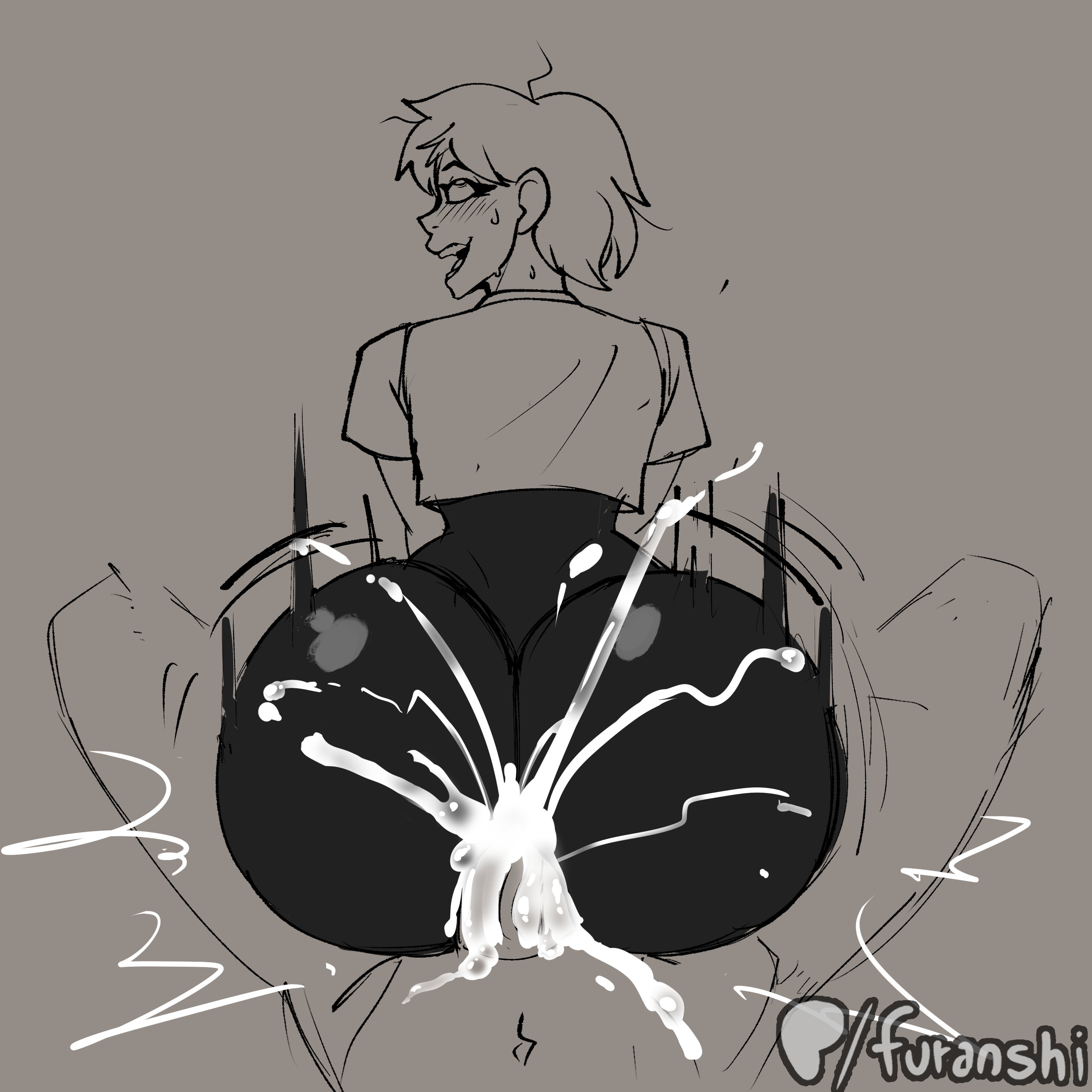 2boys, 2d, 2d (artwork), anal, anal sex, ass, ass bigger than head, ass focus, big ass, big penis, blush, climax, clothed, clothed male, clothed sex, cum, cum in ass, cum inside, cumming, cumming while penetrating, excessive cum, eyes rolling back, fat ass, femboy, femboy focus, femboy penetrated, femboydom, furanshi, gay, gay sex, horsecock, looking pleasured, male focus, male penetrated, male penetrating, male/male, monster, monster on femboy, motion lines, penetrated, penetration, pov, power bottom, sitting, sitting on penis, sweat, sweating, veiny penis