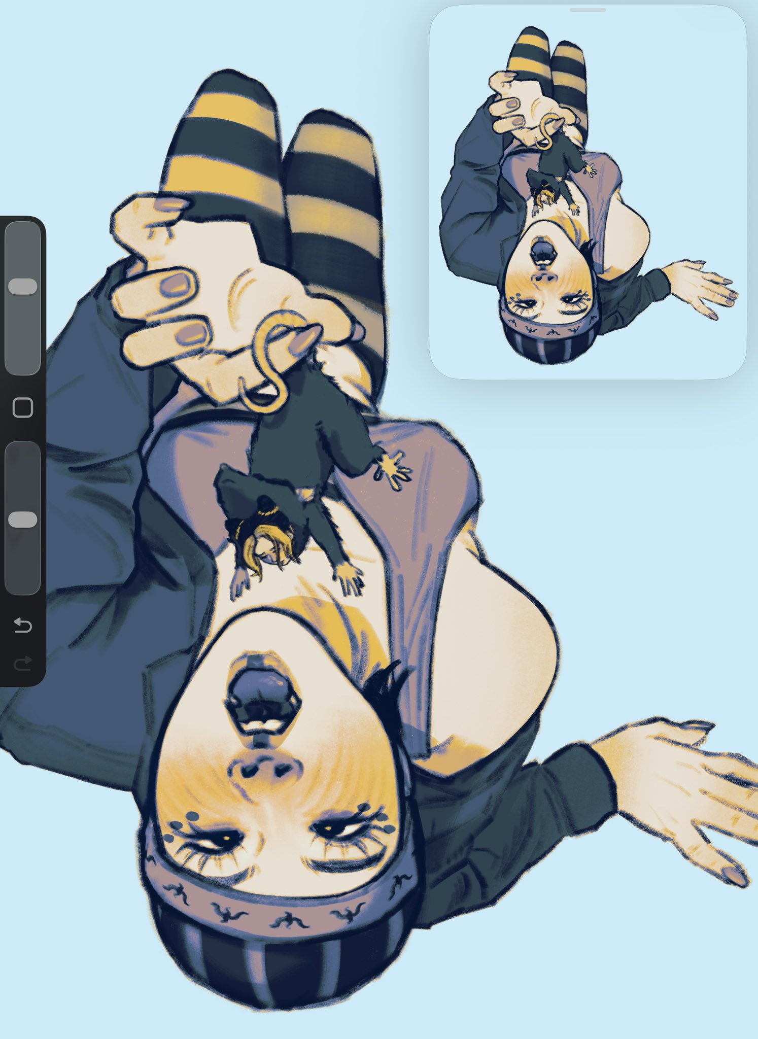 2girls, extreme size difference, female, female only, giantess, gwess, jojo's bizarre adventure, jolyne kujo, larger female, lesbian, macro, micro, micro on macro, minigirl, size difference, smaller female, stone ocean, vore, yuri