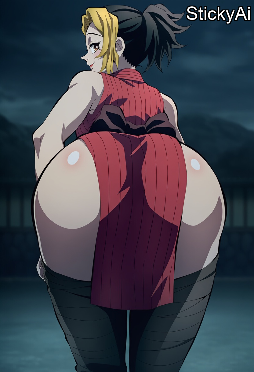 1girls, accurate art style, ai generated, anime coloring, curvy, curvy body, curvy female, curvy figure, demon slayer, female, female only, kimetsu no yaiba, large breasts, makio (kimetsu no yaiba), mature female, pinup, seductive, sexy, solo, solo female, solo focus, stickyai, thick, thick hips