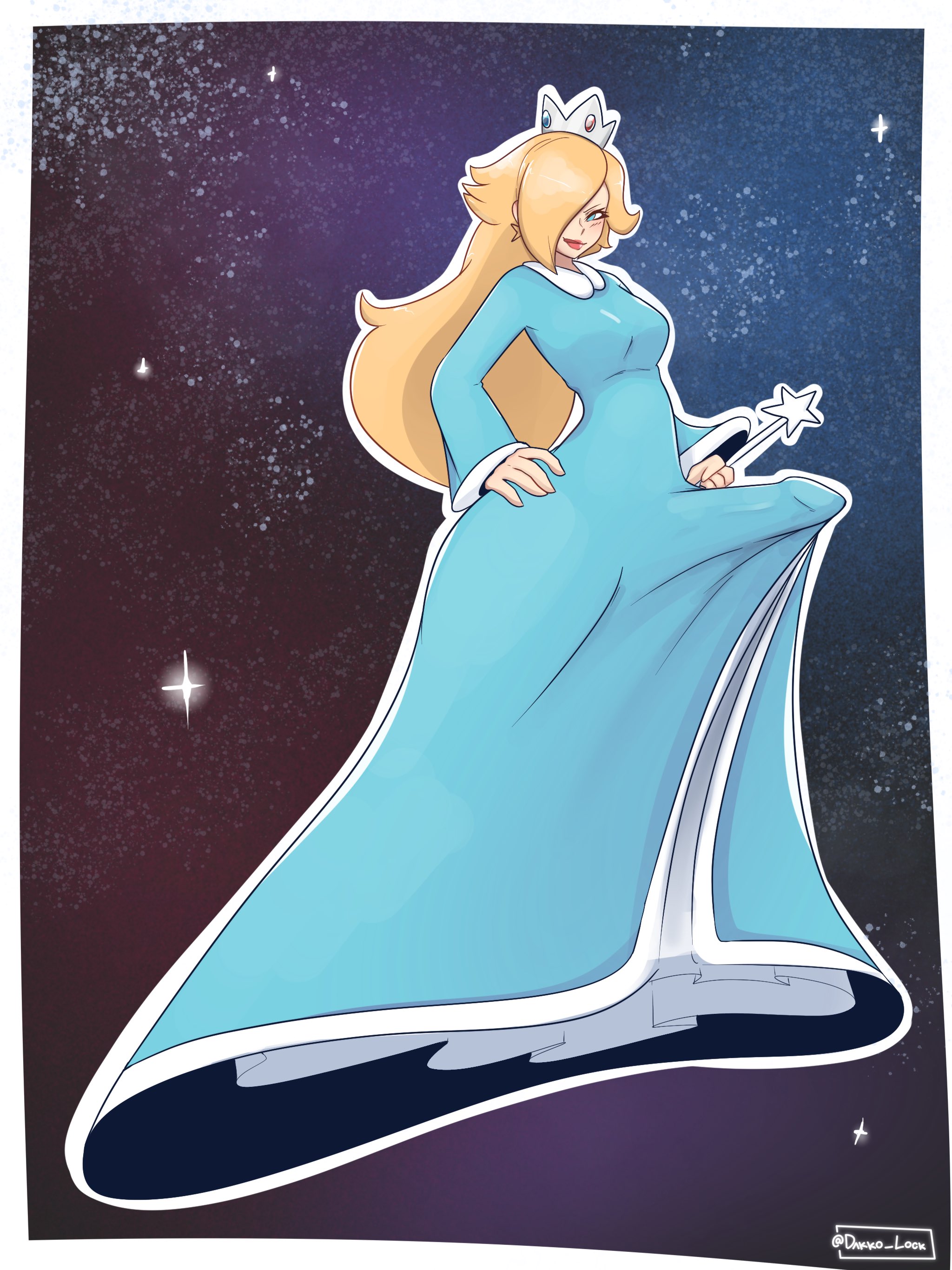 1futa, bulge, futanari, mario (series), princess rosalina, rosalina bulge (meme), solo, solo futa, tagme