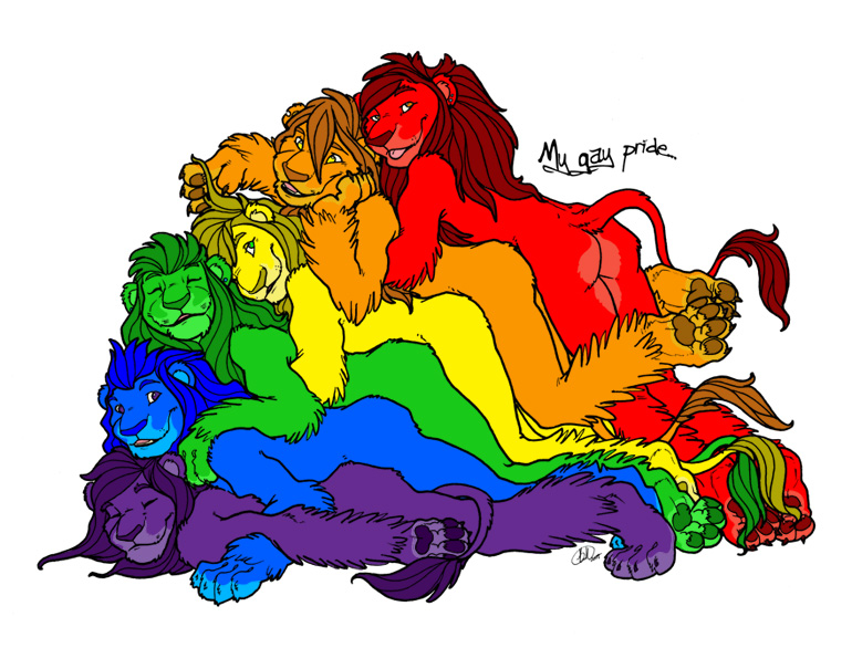 6boys anal anal_sex anthro feline fur furry furry_only gay gay_pride hindpaw kwik lion love_train male male_only nude penetration yaoi