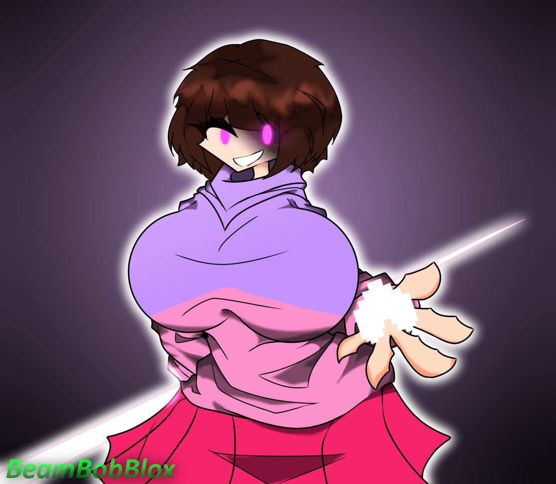 1girls 2022 beambobblox bete_noire big_breasts brown_hair female female_only glitchtale looking_at_viewer pink_eyes tagme undertale undertale_(series) undertale_au undertale_fanfiction