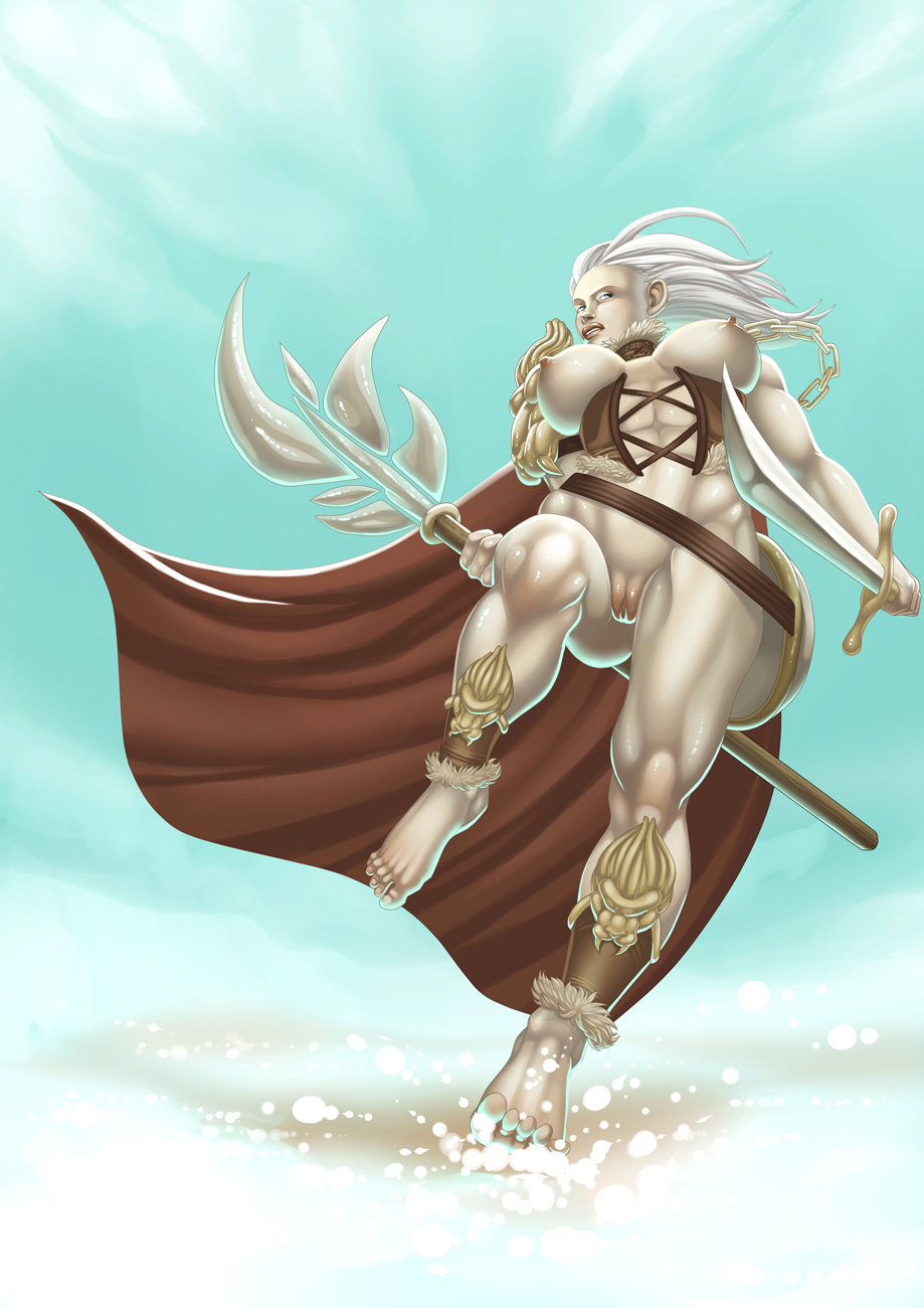 1girls athletic_female big_breasts blizzard_entertainment human human_(world_of_warcraft) light-skinned_female light_skin maplemoon muscular_female original_character pussy snowblind solo warcraft white_hair world_of_warcraft