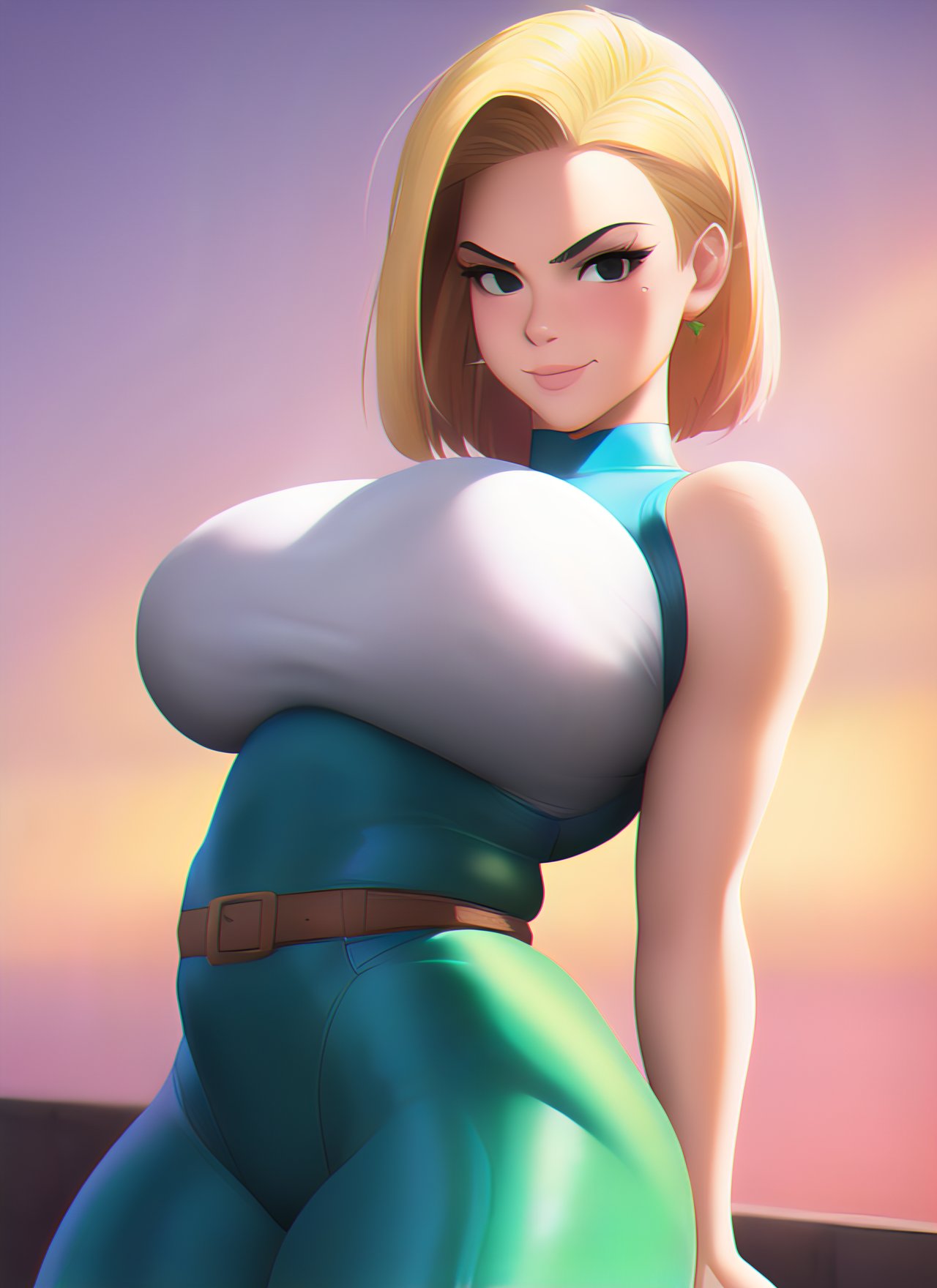 1girls, ai generated, android 18, ass, blonde, blonde female, blonde hair, blonde-haired female, breasts, cameltoe, cleavage, curvy, dragon ball, erect nipples, female, female only, huge areolae, huge ass, huge breasts, nai diffusion, nipples, puffy nipples, pussy, realistic, short hair, sneed ai, stable diffusion, thick lips, voluptuous, wide hips, yellow hair