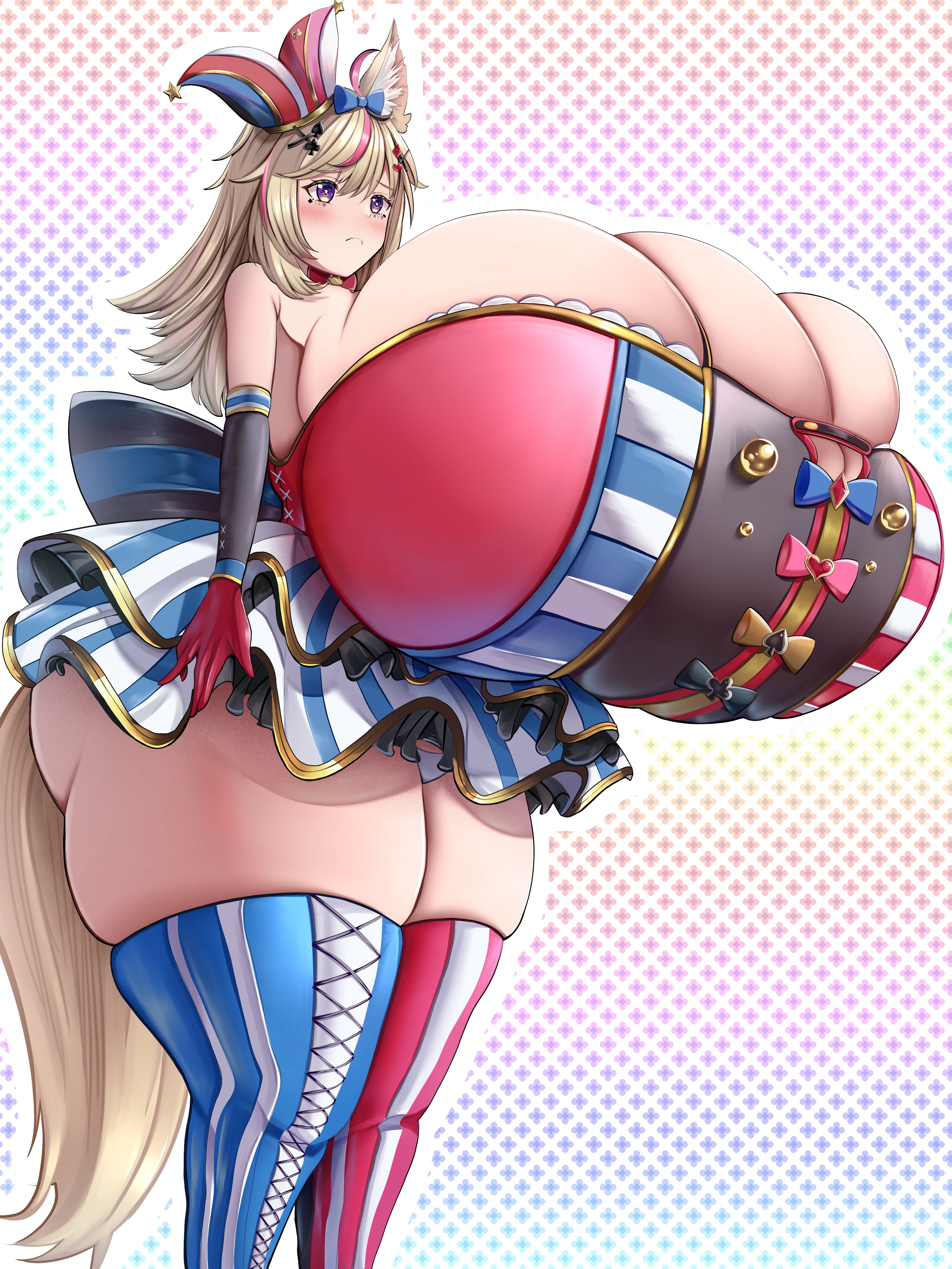 1girls, alternate breast size, ass, breasts, female, gigantic breasts, hololive, hyper, hyper ass, hyper breasts, hyper thighs, mklucas39, omaru polka, skindentation, virtual youtuber, vtuber