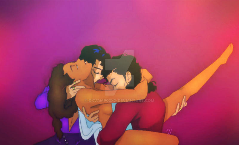 1girls 2016 2boys arms_around_neck black_hair brown_hair celebrity closed_eyes clothed_sex curly_hair dark-skinned_female dark-skinned_male dark_skin deviantart embrace female first_porn_of_character head_back head_thrown_back implied_sex jewelry kissing kissing_neck leg_grab long_hair looking_pleasured male michael_jackson mmf_threesome mostly_nude multiple_boys musician original_character prince_nelson purple_background real_person ring sideboob sitting sitting_on_person straddling straight threesome watermark xxvamp03xx