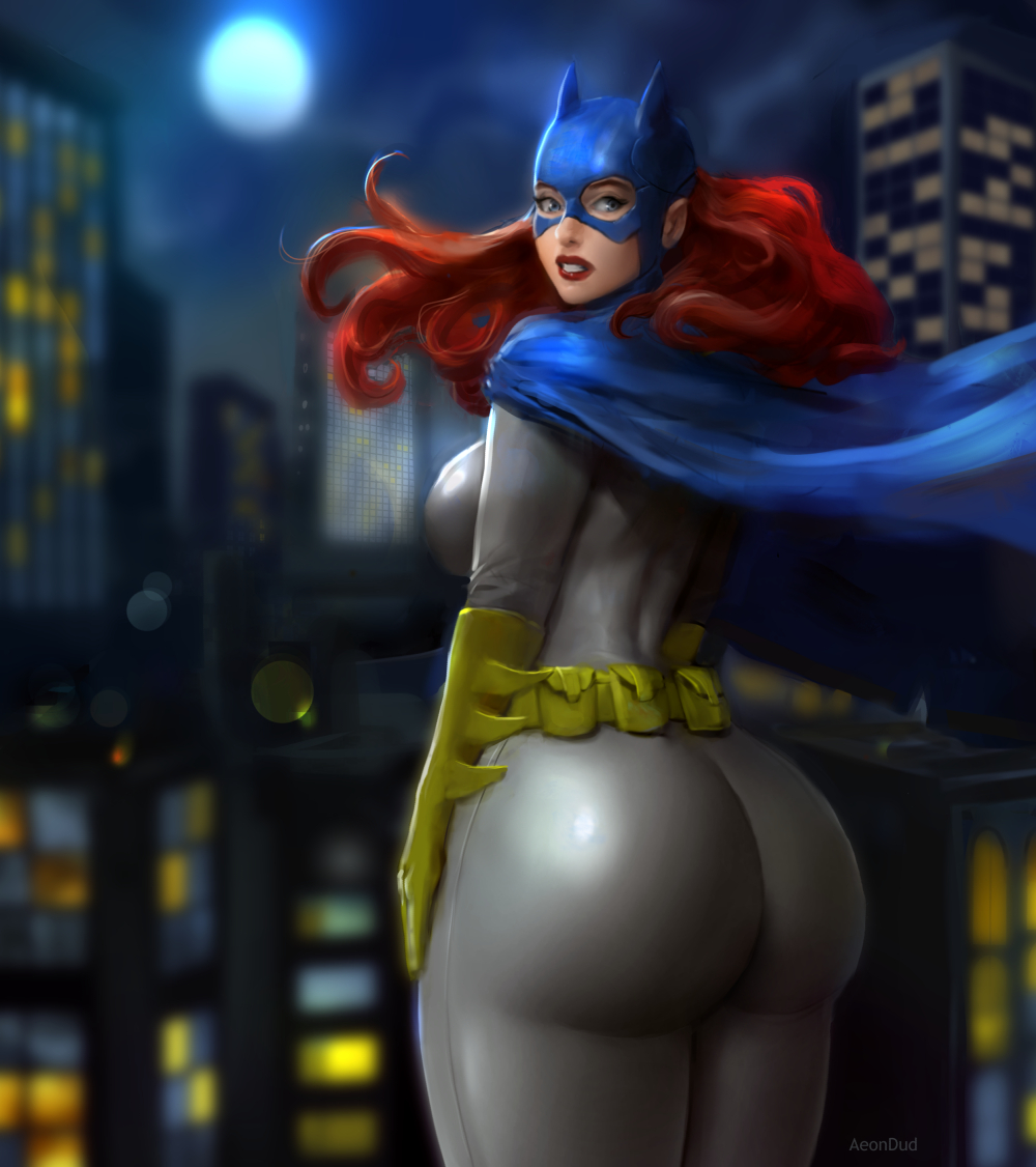 1girls aeondud barbara_gordon batgirl batman_(series) big_ass big_butt dc dc_comics fat_ass female female_only long_hair looking_at_viewer looking_back solo superheroine thick_thighs thunder_thighs wide_hips