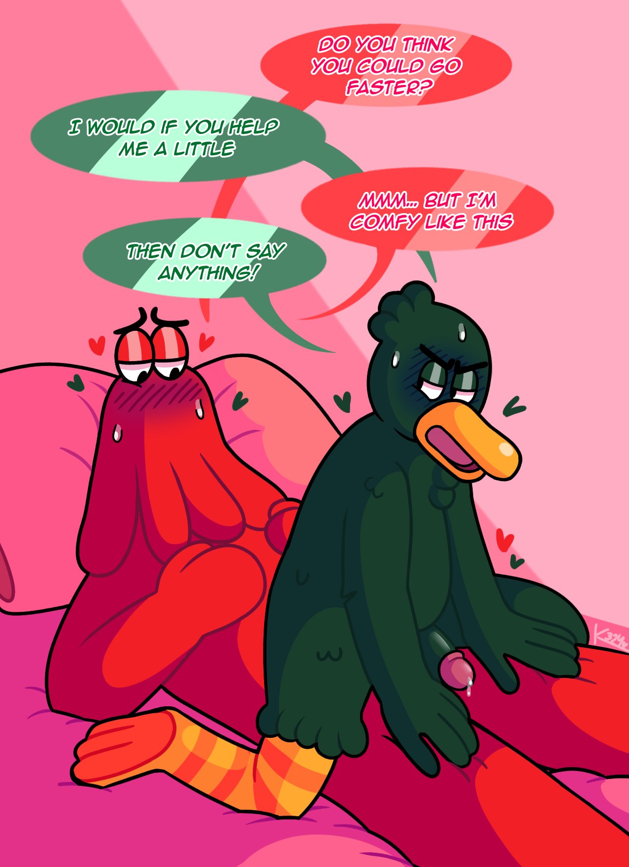 don't_hug_me_i'm_scared duck_guy_(dhmis) kennyweona male male_only penis red_guy_(dhmis)