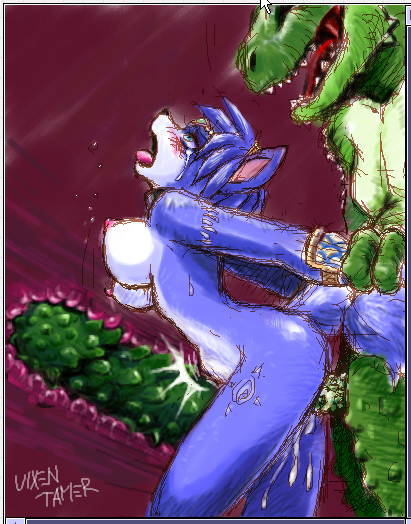 anthro canine female fox fur furry furry_ears furry_tail internal krystal male mammal nipples nude penis rape rough_art scalie size_difference star_fox tail uncensored video_game vixen_tamer