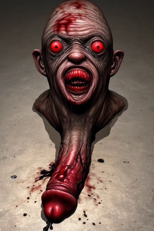 1other ai_generated alien anatomical_nonsense blood cursed dark_skin dirty disease divine divine_penis_minion horror_(theme) humanoid humanoid_penis monster mud penis penis_body red_eyes solo what