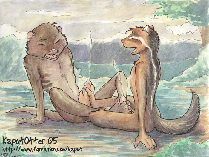 2005 chipmunk couple footjob gay hindpaw kaput kaputotter male masturbation otter