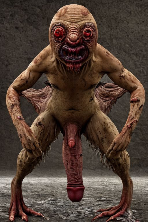 1other 2_penises ai_generated anatomical_nonsense blood cursed dark_skin dick_snorkler_being diphallia diphallism dirty disease horror_(theme) looking_at_viewer monster mud multi_genitalia multi_penis nude penis penis_body red_eyes solo