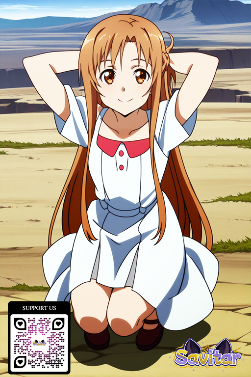 areolae armpits asuna_(sao) bangs beach blue_sky blush braid breasts brown_eyes brown_hair casual_nudity clavicle cleft_of_venus closed_mouth clothing cloud completely_nude day eyebrows_visible_through_hair female female female_only horizon littlehentai long_hair looking_at_viewer medium_breasts mountain navel nipples nude ocean orange_hair outdoor_nudity outdoors paipan savitar savitar_(artist) sidelocks sky smile solo standing stomach sunset sword_art_online thigh_gap thighs tied_hair vagina very_long_hair water yuuki_asuna