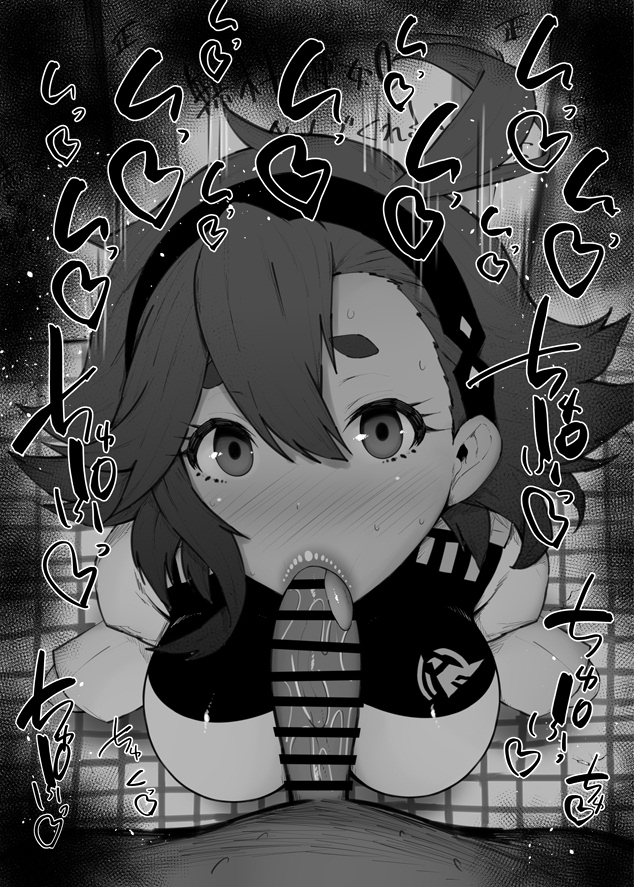 1boy, 1girls, ahoge, big breasts, big penis, black and white, blush, breasts, censored, dark skin, dark-skinned female, dark-skinned male, detailed background, drooling, eyelashes, fellatio, female, gundam, gundam suisei no majo, headband, heart, human, indoor, inside, kurotama, looking at viewer, male, male pov, oral, oral sex, penis, room, saliva, school uniform, shiny, shiny skin, short hair, sketch, skirt, sound effects, squatting, straight, student, suletta mercury, sweat, text, tongue, tongue out, vein, veins, veiny, veiny penis