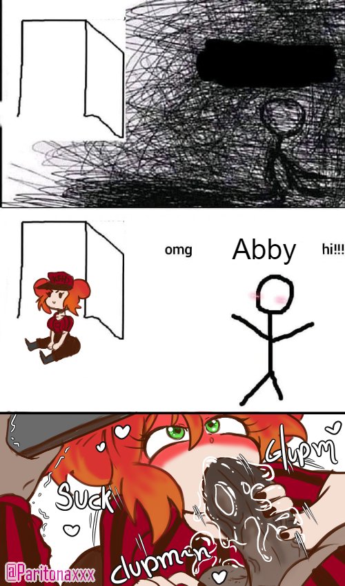 1boy 1boy1girl 1girls abby_(fnafhs) anon blowjob blowjob_face blowjob_under_table chubby chubby_female dark-skinned_male embarrassed female fhs fhsz3r0 fnafhs fnafhs_z3ro fnafhsrule34 green_eyes male meme omg omg_hi! orange_hair paritonaxxx pov_blowjob red_hair tagme two_tone_hair walk-in walking