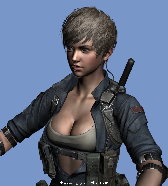 3d big_breasts combat_suit hanna_(sudden_attack) short_hair sudden_attack_2