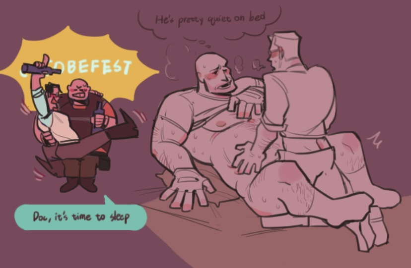 bottomless crying gay gay_sex heavy_(team_fortress_2) heavy_weapons_guy male/male male_focus male_only medic_(team_fortress_2) penetration relationship shirt_lift team_fortress_2 tf2 yaoi