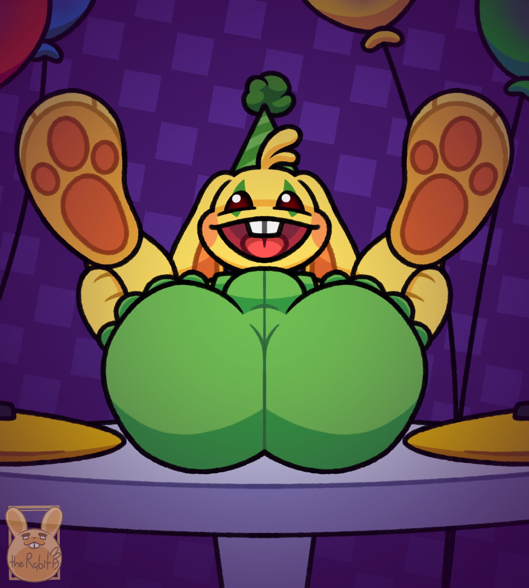 1boy, ass, bubble ass, bubble butt, bulge, bunny, bunzo bunny, gay, male, ornyrabi77, poppy playtime, presenting, presenting hindquarters, rabbit, therabit, yaoi, yellow body, yellow fur