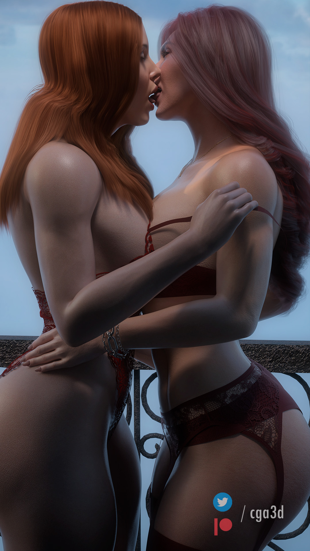 2girls, 3d, 3d (artwork), abs, ass, avengers, big ass, big breasts, big butt, black widow (marvel), blue eyes, breasts, bubble butt, bush, bushy pubes, busty, celebrity, cga3d, curvy, daz studio, daz3d, elizabeth olsen, erotichris, female, female only, fit, fit female, hourglass figure, huge breasts, kissing, large breasts, lingerie, long hair, marvel, marvel comics, muscular, muscular female, mutant (marvel), natasha romanoff, new version, pink nipples, red hair, scarlet witch, scarlett johansson, seductive, seductive look, sensual, thick, thick ass, thick thighs, wanda maximoff, wide hips, x-men, yuri