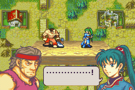 ! ... 1boy 1girls 3koma axe bandit bandit_(fire_emblem) bare_legs breasts defeated defeated_heroine female fight fire_emblem fire_emblem:_the_blazing_blade green_eyes green_hair instant_loss lyn_(fire_emblem) male medium_breasts migal_(fire_emblem) muscular muscular_male nintendo outdoors panties pelvic_curtain pixel_art ponytail rape raravista smile straight sword weapon