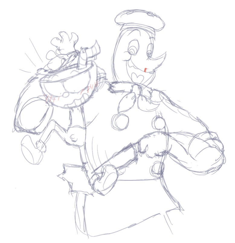 animate_inanimate chef_saltbaker crazy_eyes cuphead cuphead:_the_delicious_last_course cuphead_(game) humanoid imminent_rape knife male male_only nosebleed rape size_difference