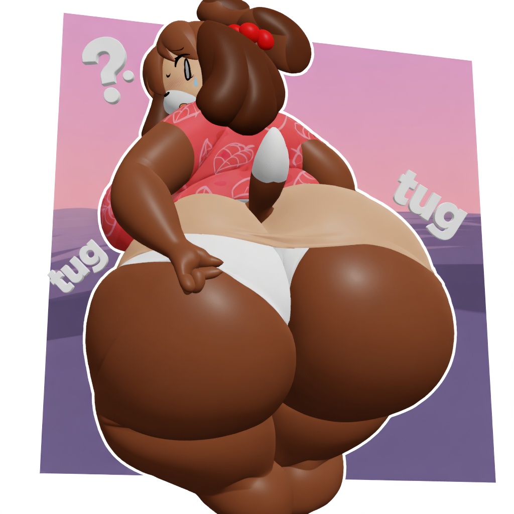 3d ai_generated ass big_ass bottom_heavy brown_hair brown_skin isabelle_(animal_crossing) roblox tagme trinity-fate62