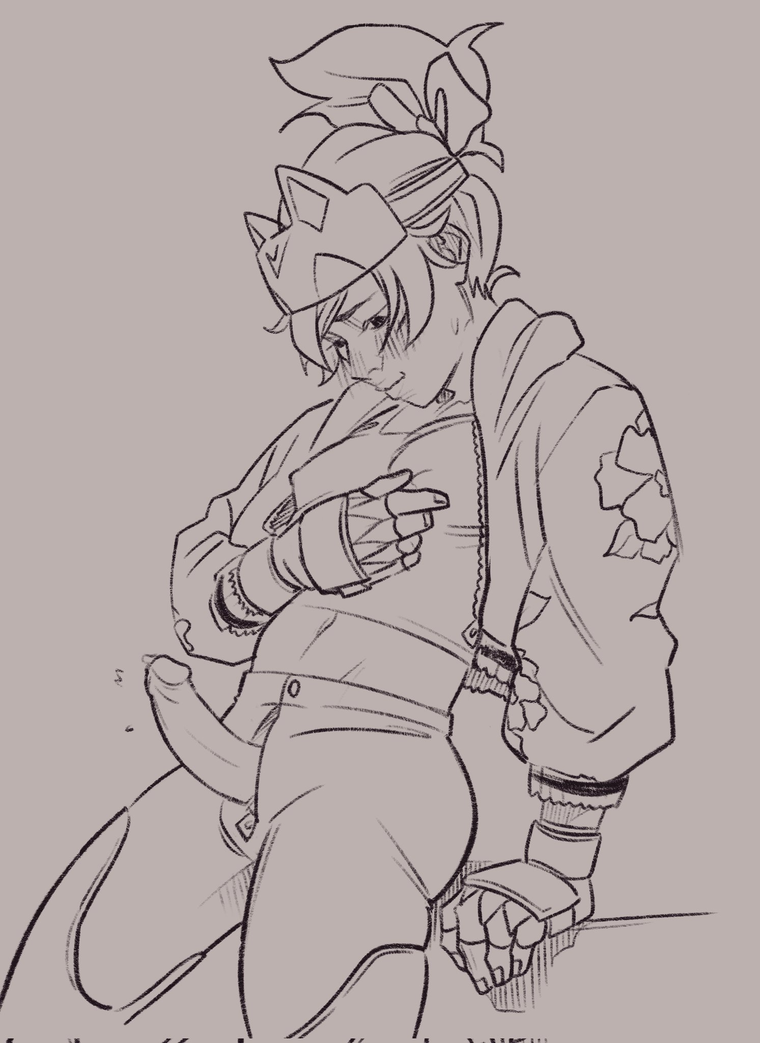 1futa, 2022, 2d, athleisure kiriko, big penis, breasts, clothed, clothing, erection, futa only, futanari, human, intersex, kiriko (overwatch), line art, matsugonsfw, monochrome, mostly clothed, nipple tweak, open fly, open pants, overwatch, overwatch 2, penis, penis out, penis through fly, precum, self fondle, sketch, small breasts, solo, standing