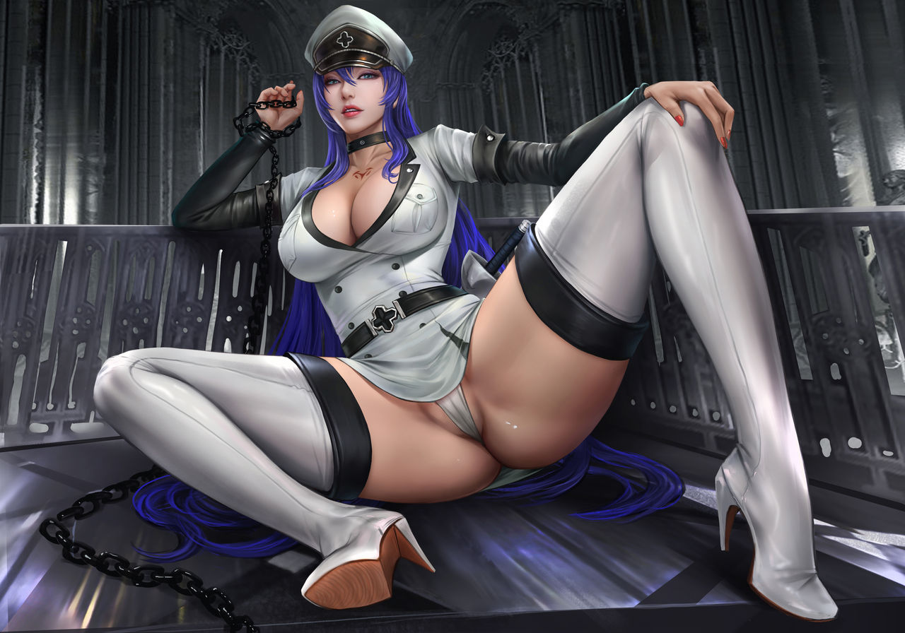 1girls akame_ga_kill! big_ass big_breasts breasts esdeath_(akame_ga_kill!) heels high_heels mingxing5577 solo