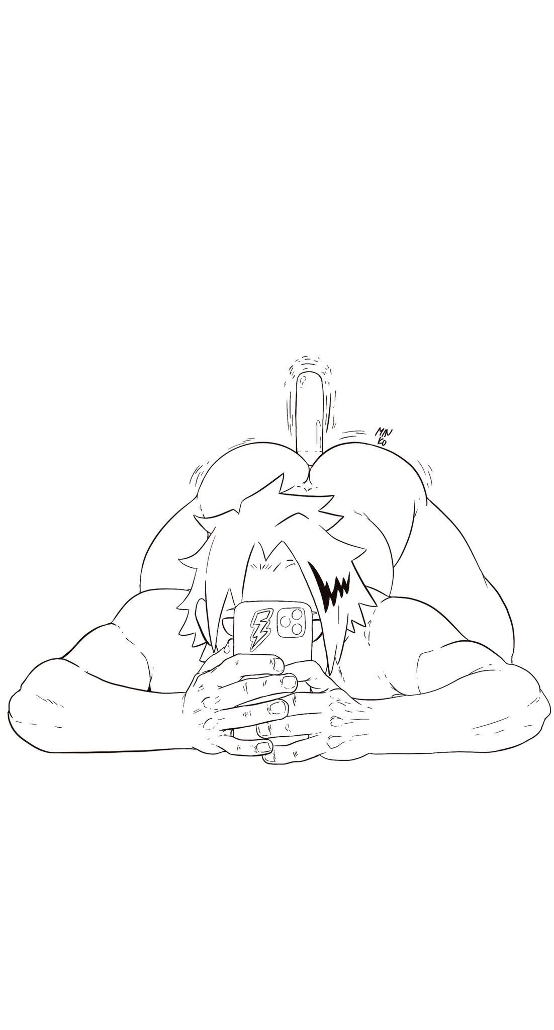 1boy, anal, anal insertion, ass, ass up, bara, denki kaminari, face down ass up, gay, male, male only, minkoni2, monochrome, muscular, muscular male, my hero academia, nude, selfie, solo, solo male, twink, vibrator, yaoi