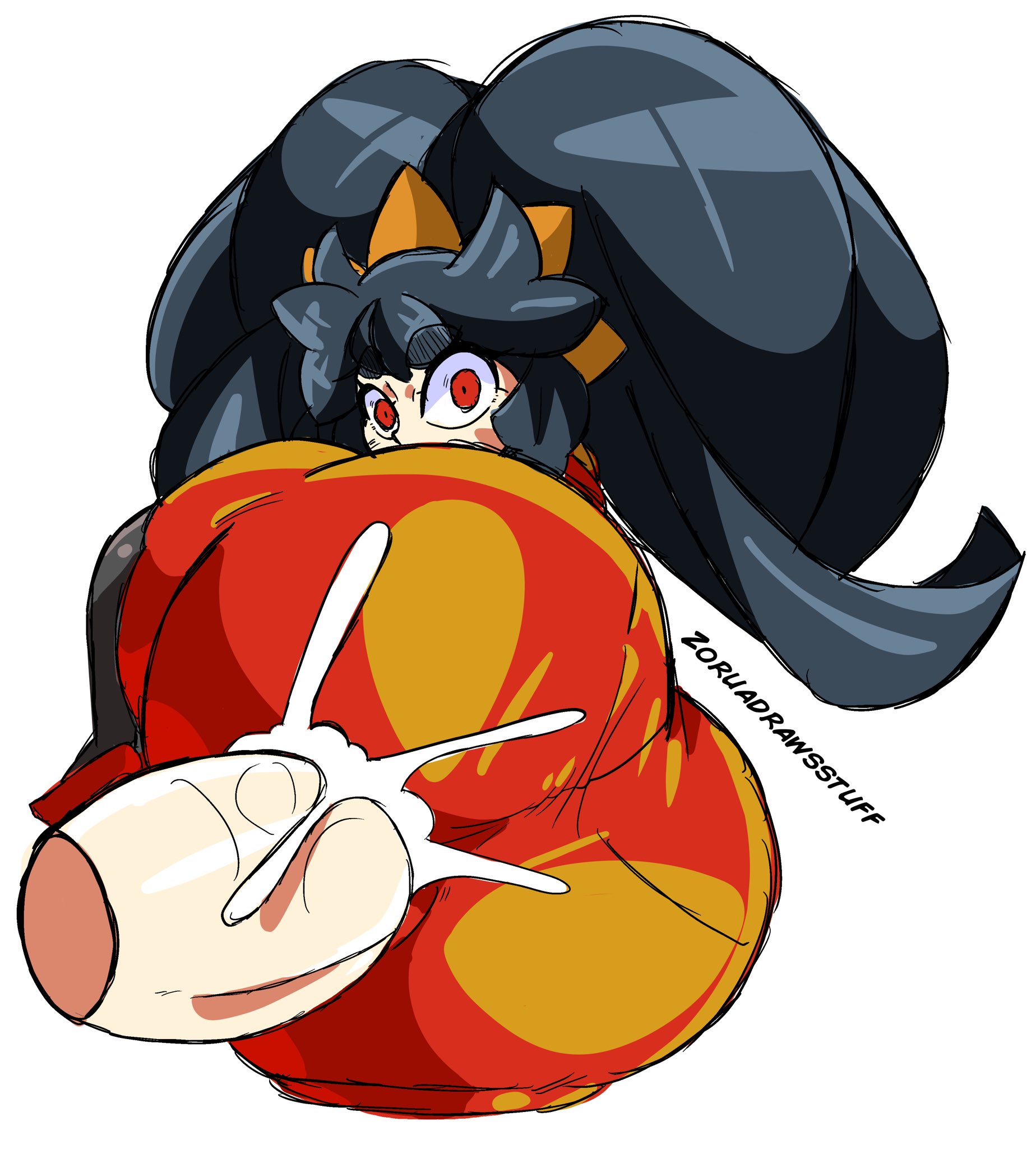 after sex, ashley (warioware), ass, big penis, clothed female, clothed sex, cum, cum inside, disembodied penis, dress, excessive cum, female, forced in fabric, huge ass, looking back, male, mario (series), nintendo, panties, pantylines, penetration through clothes, penis, sex, sex through clothes, sex through clothing, through clothes, through clothing, twintails, warioware, zoruadrawsstuff
