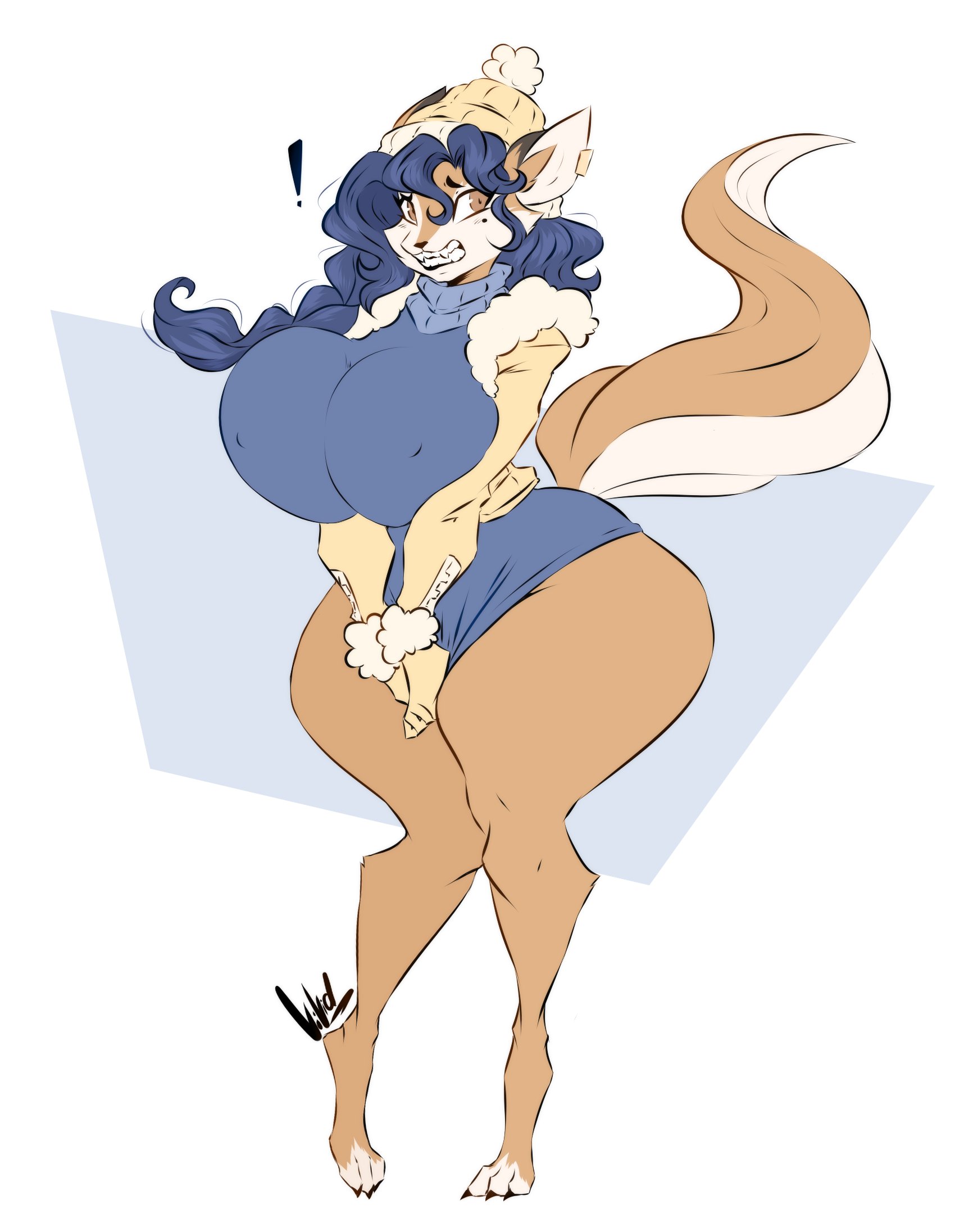 big breasts, breasts, carmelita fox, dullvivid, female, fox, furry, sly cooper (series), smooth fur