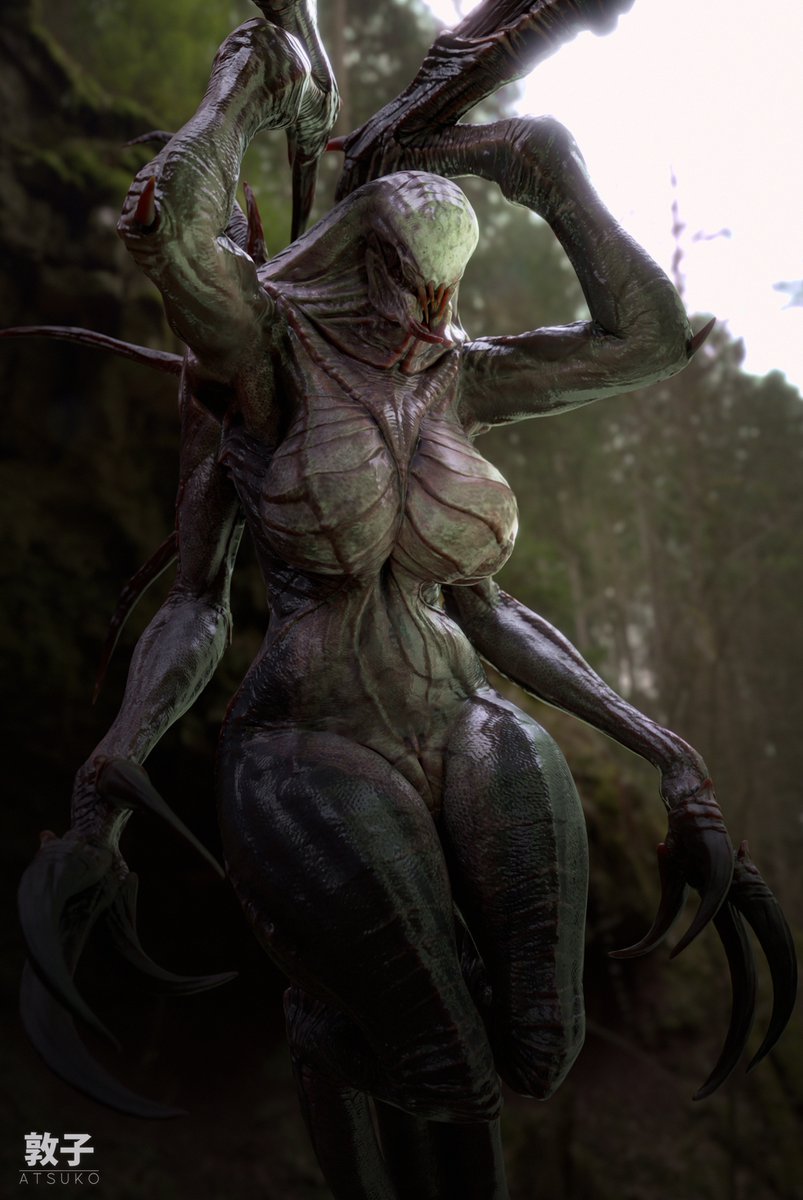 1girls 3d alien alien_girl atsuko_(artist) big_breasts breasts evolve female female_creature female_focus monster monster_girl no_eyes thick_thighs wide_hips wraith_(evolve)