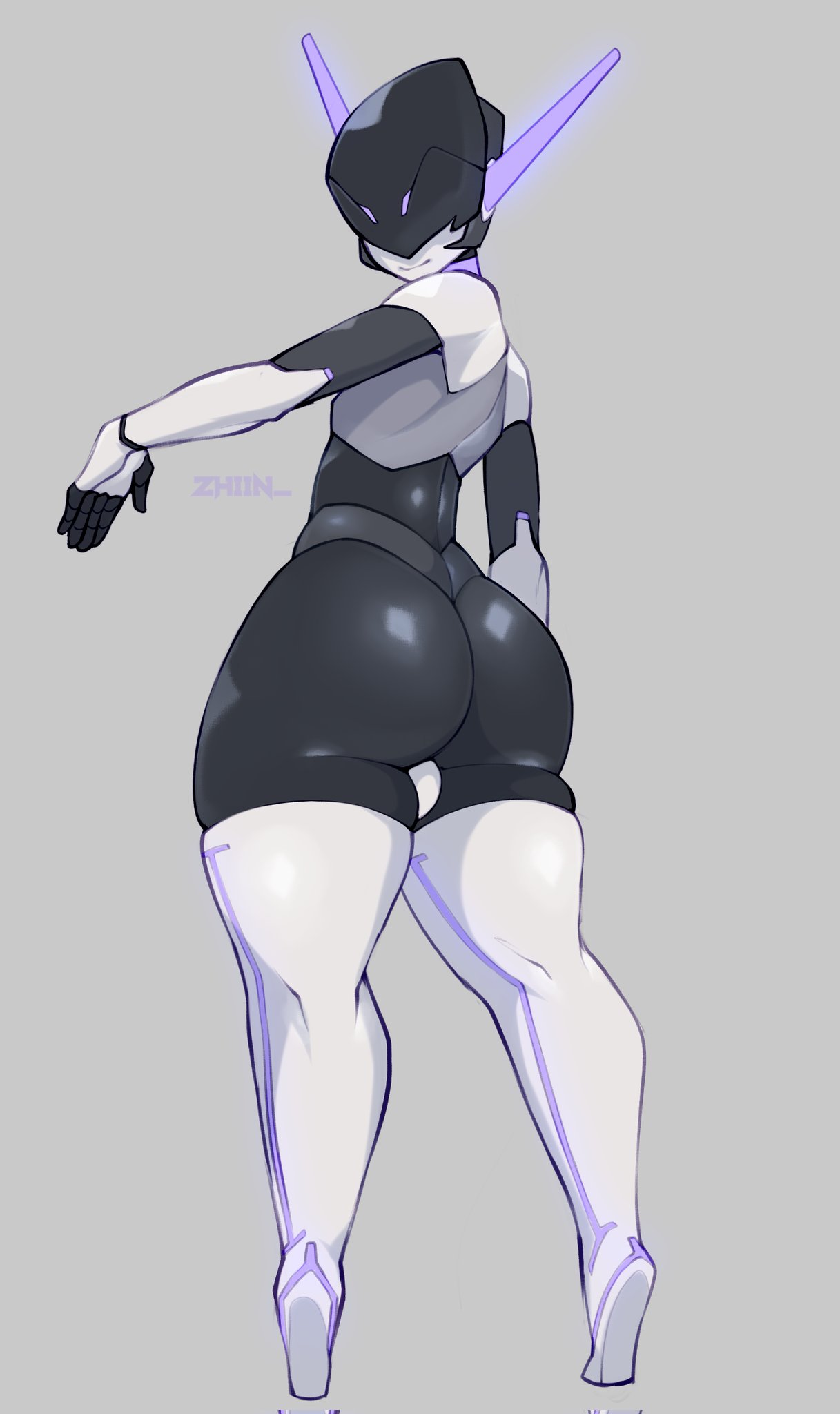 ass big_ass femboy feminine_male large_ass looking_back naked naked_male nude nude_male oc original original_character presenting presenting_ass presenting_hindquarters robot robotic smile smiling solo solo_femboy solo_focus solo_male thick_thighs thighhighs zhiin