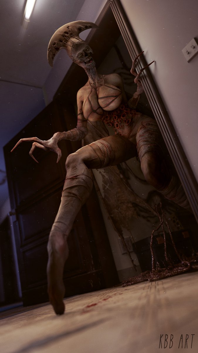 1girls, 3d, atsuko (artist), big breasts, breasts, creepy, female, female creature, female focus, light skin, light-skinned female, monster, monster girl, nightmare waifu, pale skin, pale-skinned female, silent hill, wide hips