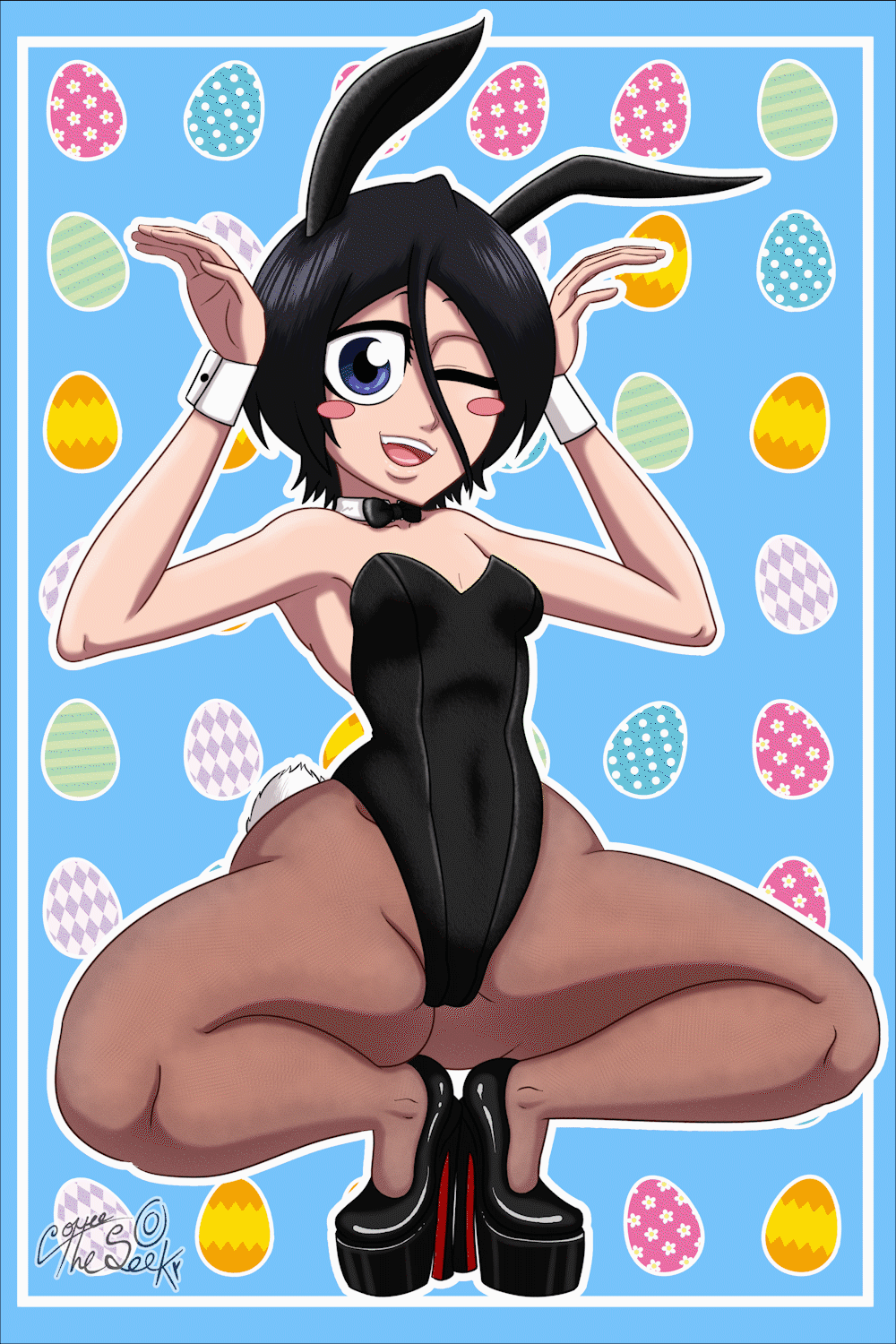 1futa, 2:3, ahe gao, alternate version at source, animated, animated gif, areolae, balls, balls clench, bleach, breasts, bunny ears, bunny girl, bunny tail, bunnysuit, clothed, clothing, coffeetheseeker, cum, ejaculation, erection, female, fully clothed, futa only, futanari, gigantic balls, gigantic testicles, hands-free, handsfree ejaculation, high heels, huge balls, huge cock, human, intersex, kuchiki rukia, light skin, light-skinned futa, mostly clothed, nipples, orgasm, oversized balls, pantyhose, penis, rolling eyes, self upload, slideshow, small breasts, solo, spread legs, squatting, testicles, testicles clench, thick thighs, tongue, tongue out, veiny penis, vertical video