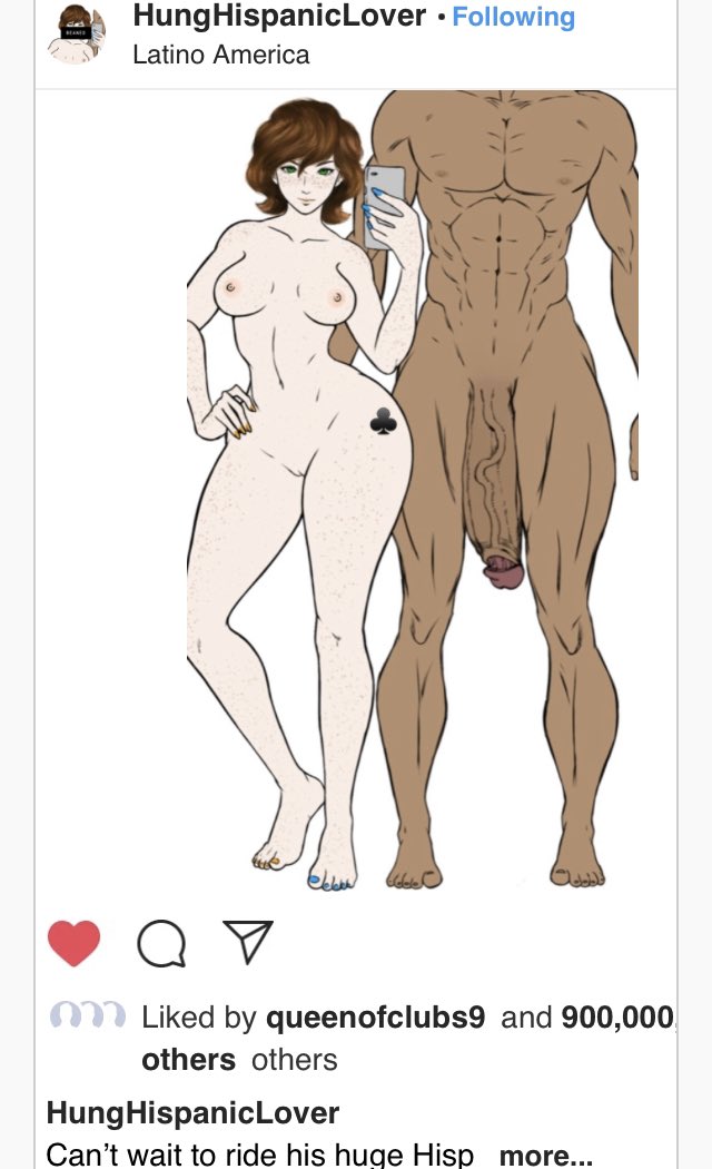 big penis, brown body, brown penis, brown skin, brown-skinned male, clover tattoo, dark skin, dark-skinned male, female, freckled skin, freckles, instagram, interracial, latino, latino male, light body, light skin, light-skinned female, male, monster cock, nail polish, naked, penis, raceplay, spiced