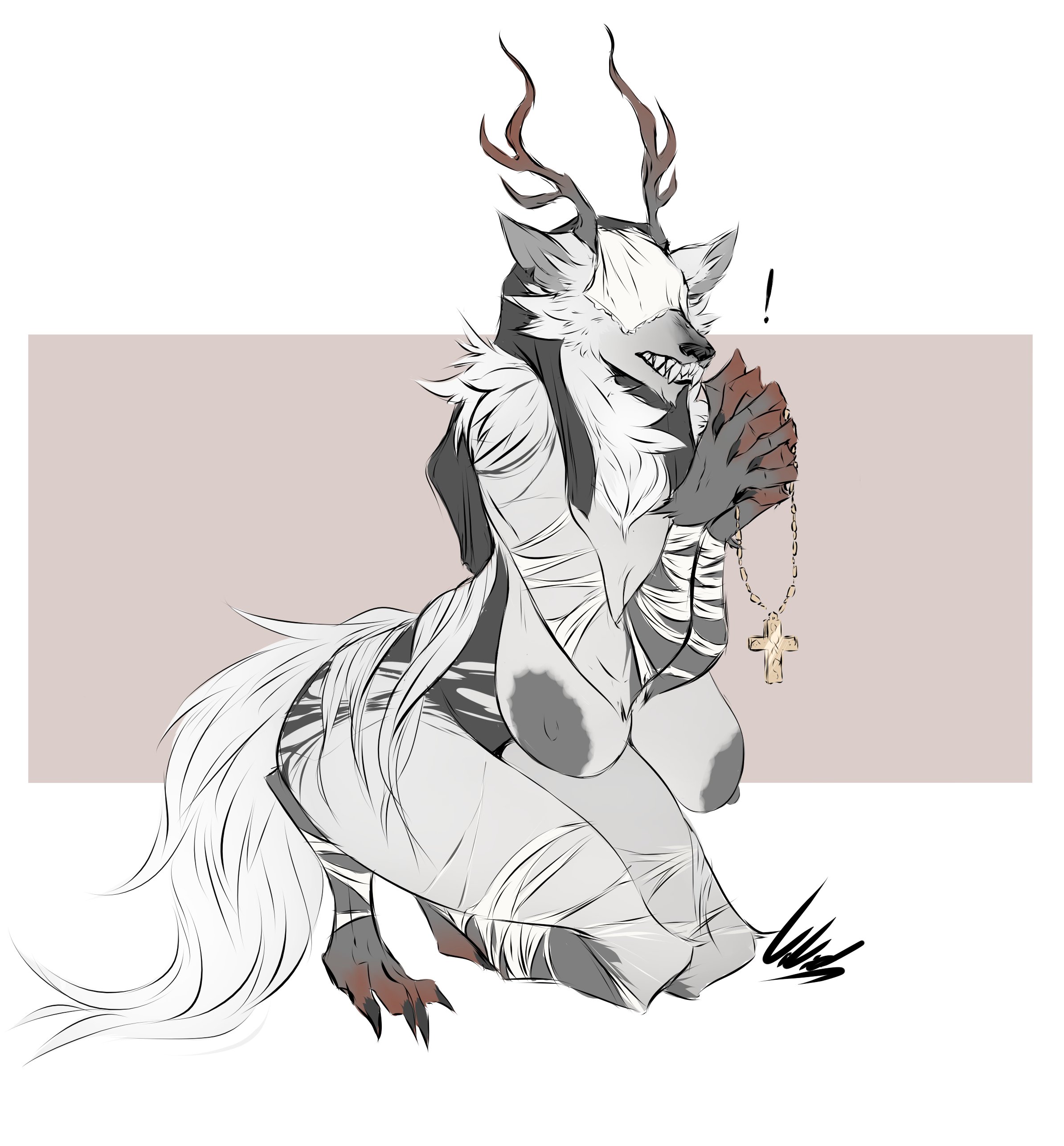anthro, beast (bloodborne), big breasts, bloodborne, breasts, dullvivid, female, fromsoftware, rosary, tagme, vicar amelia