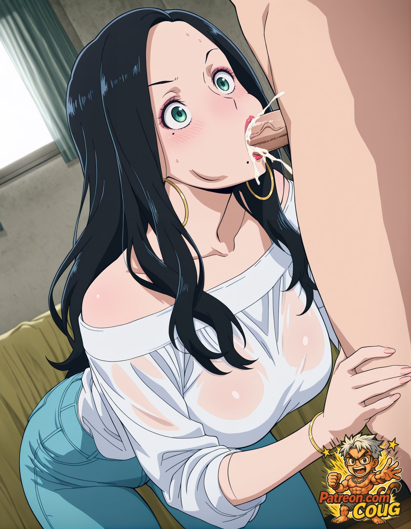 1boy, 1girls, ai assisted, ai generated, blowjob, coug, cum in mouth, ejaculation, female, male, my hero academia, penis, stable diffusion, tsukauchi makoto, vigilante: my hero academia illegals